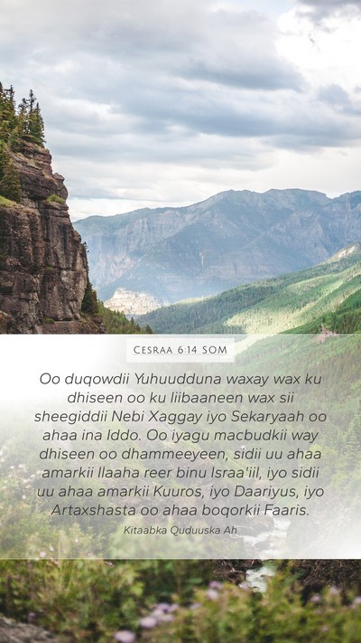Cesraa 6:14 SOM Bible Verse Image