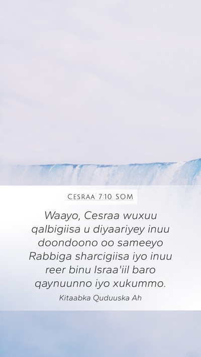 Cesraa 7:10 SOM Bible Verse Image