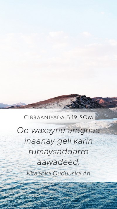Cibraaniyada 3:19 SOM Bible Verse Image