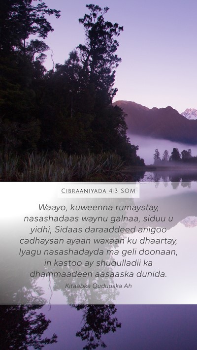 Cibraaniyada 4:3 SOM Bible Verse Image