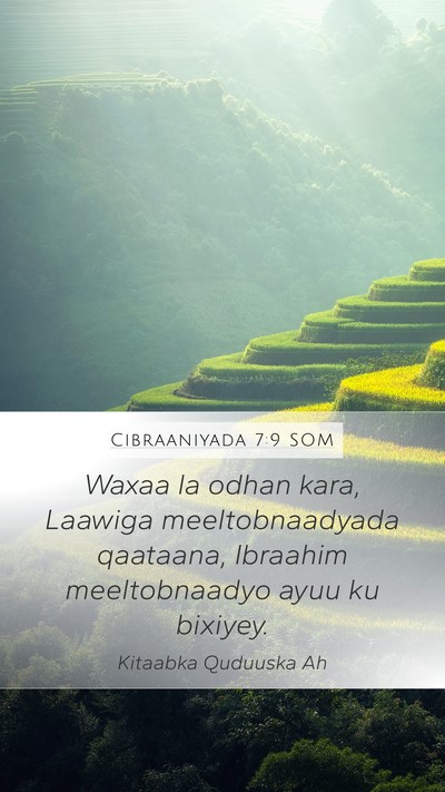 Cibraaniyada 7:9 SOM Bible Verse Image