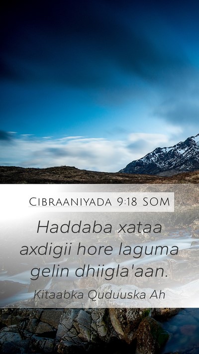 Cibraaniyada 9:18 SOM Bible Verse Image