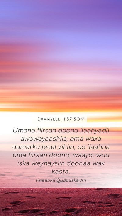 Daanyeel 11:37 SOM Mobile Phone Wallpaper - Umana fiirsan doono ilaahyadii awowayaashiis, ama - Mobile Bible Verse Wallpaper