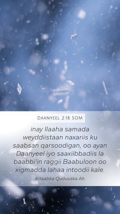 Daanyeel 2:18 SOM Mobile Phone Wallpaper - inay Ilaaha samada weyddiistaan naxariis ku - Mobile Bible Verse Wallpaper