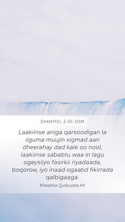 Daanyeel 2:30 SOM Mobile Phone Wallpaper - Laakiinse aniga qarsoodigan la iiguma muujin - Mobile Bible Verse Wallpaper