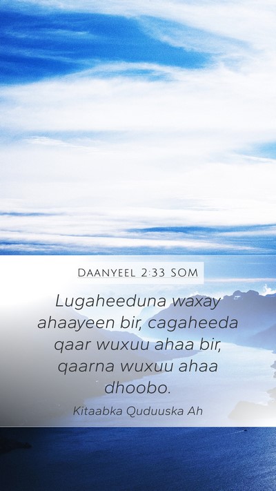 Daanyeel 2:33 SOM Bible Verse Image