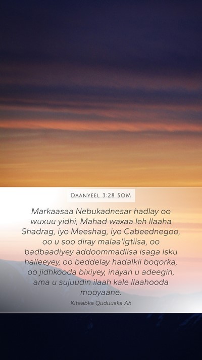 Daanyeel 3:28 SOM Bible Verse Image