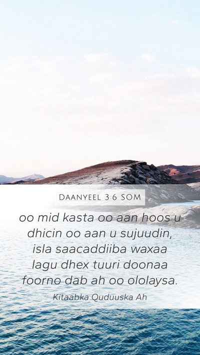 Daanyeel 3:6 SOM Bible Verse Image