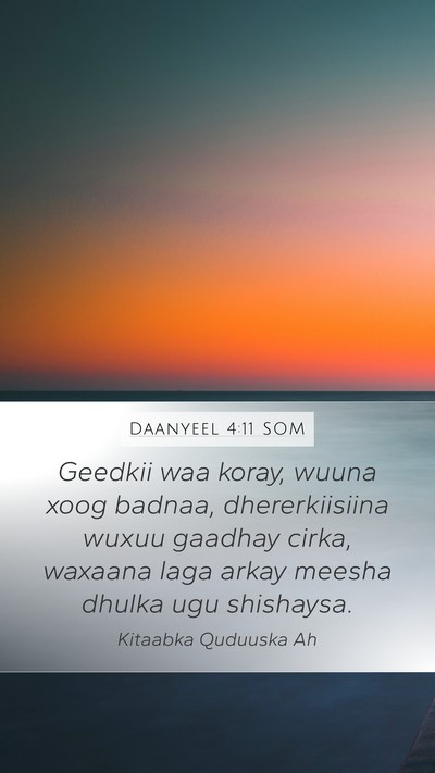 Daanyeel 4:11 SOM Mobile Phone Wallpaper - Geedkii waa koray, wuuna xoog badnaa, - Mobile Bible Verse Wallpaper
