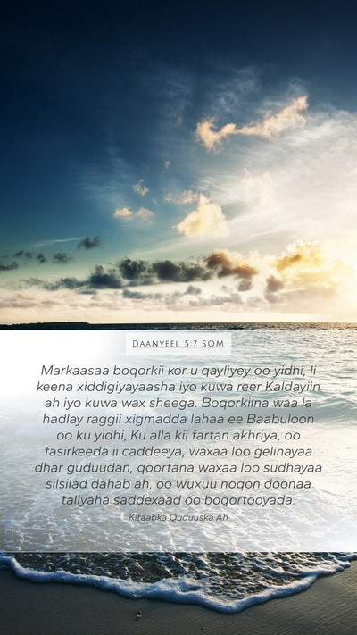 Daanyeel 5:7 SOM Bible Verse Image