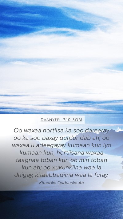 Daanyeel 7:10 SOM Bible Verse Image