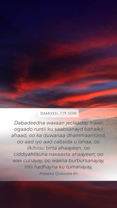 Daanyeel 7:19 SOM Bible Verse Image