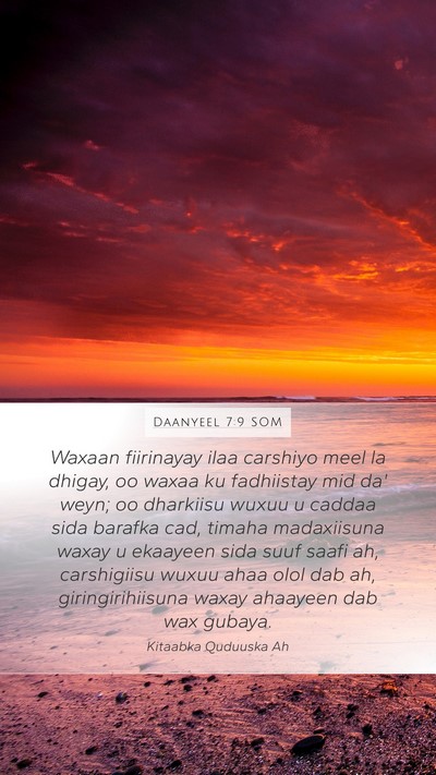 Daanyeel 7:9 SOM Bible Verse Image