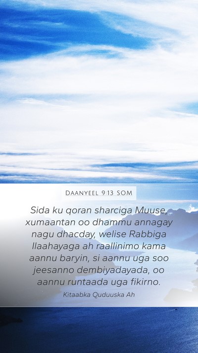 Daanyeel 9:13 SOM Bible Verse Image