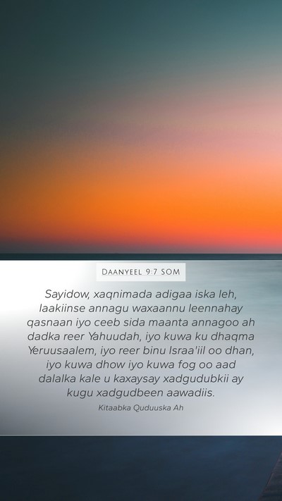 Daanyeel 9:7 SOM Bible Verse Image