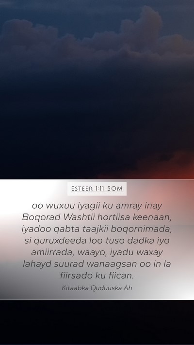 Esteer 1:11 SOM Bible Verse Image