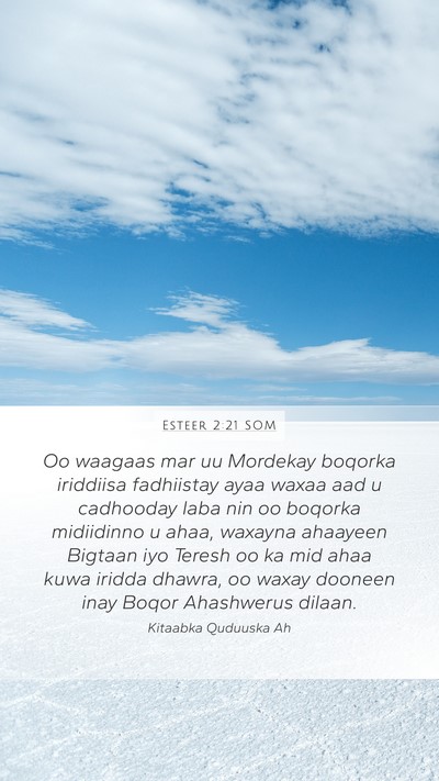 Esteer 2:21 SOM Bible Verse Image
