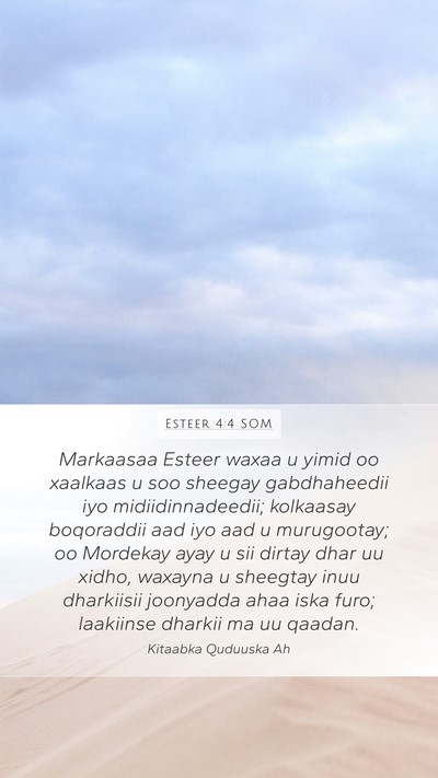Esteer 4:4 SOM Bible Verse Image