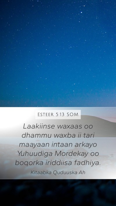 Esteer 5:13 SOM Bible Verse Image