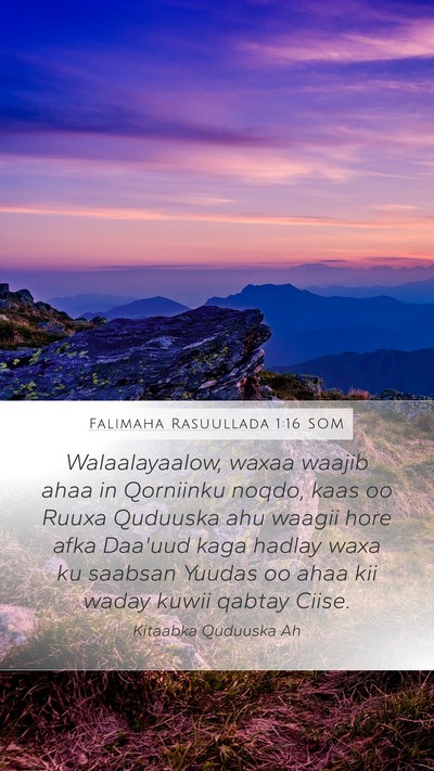 Falimaha Rasuullada 1:16 SOM Bible Verse Image