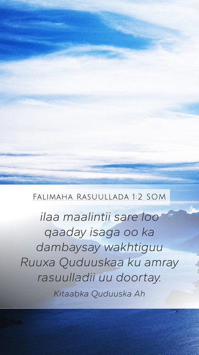 Falimaha Rasuullada 1:2 SOM Bible Verse Image