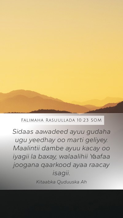 Falimaha Rasuullada 10:23 SOM Bible Verse Image