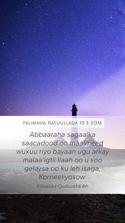 Falimaha Rasuullada 10:3 SOM Bible Verse Image