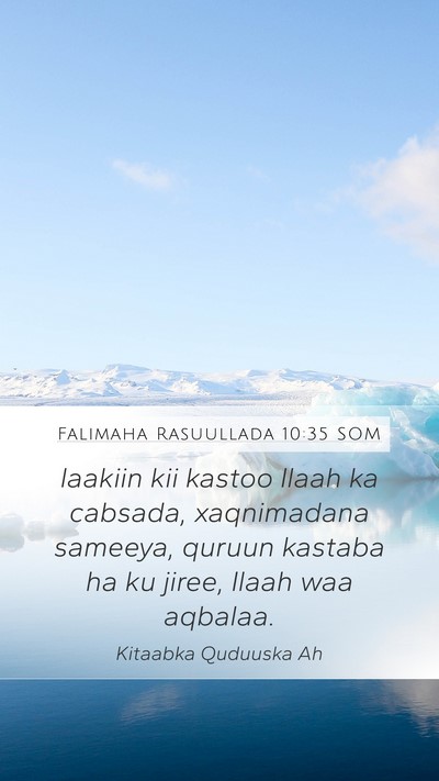 Falimaha Rasuullada 10:35 SOM Bible Verse Image