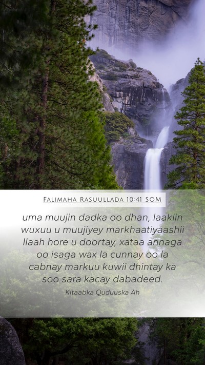 Falimaha Rasuullada 10:41 SOM Bible Verse Image