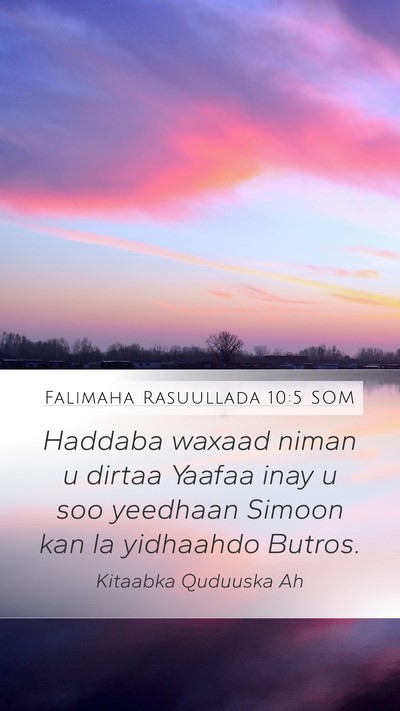 Falimaha Rasuullada 10:5 SOM Bible Verse Image
