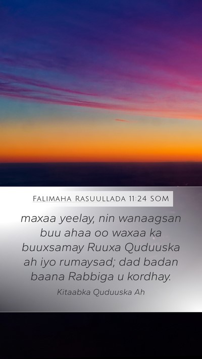 Falimaha Rasuullada 11:24 SOM Bible Verse Image