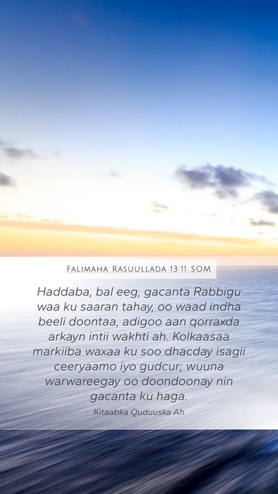 Falimaha Rasuullada 13:11 SOM Bible Verse Image