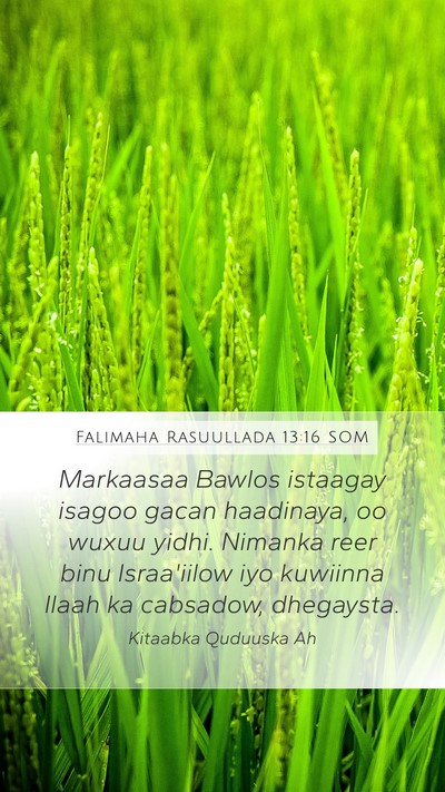 Falimaha Rasuullada 13:16 SOM Bible Verse Image