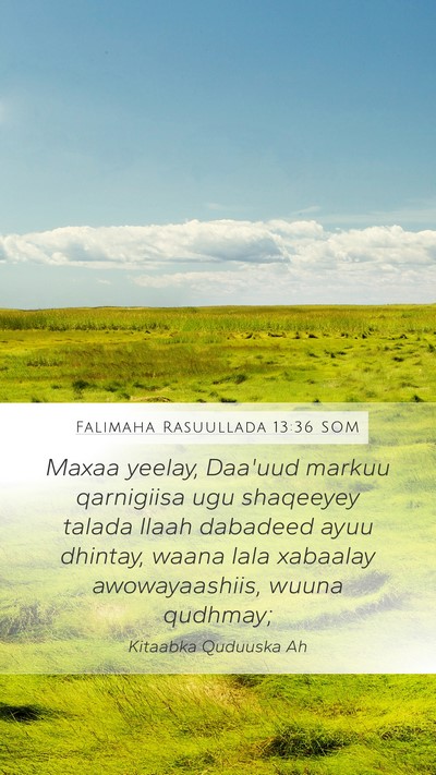 Falimaha Rasuullada 13:36 SOM Bible Verse Image