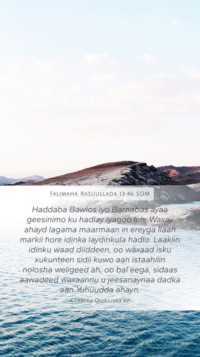 Falimaha Rasuullada 13:46 SOM Bible Verse Image