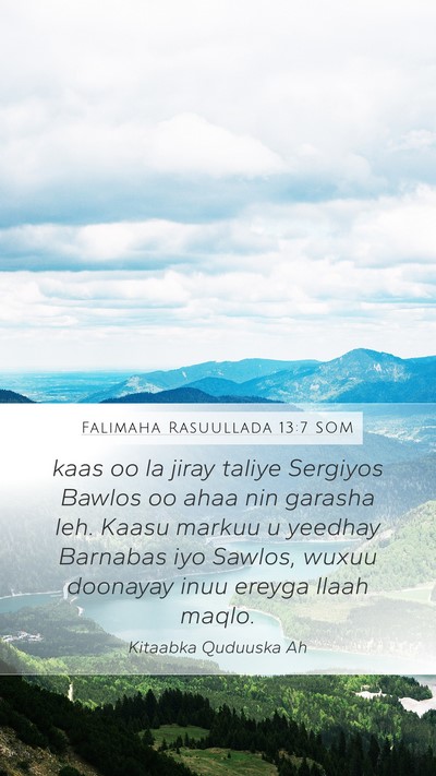 Falimaha Rasuullada 13:7 SOM Bible Verse Image