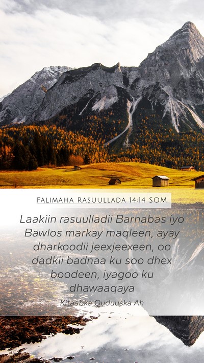 Falimaha Rasuullada 14:14 SOM Bible Verse Image