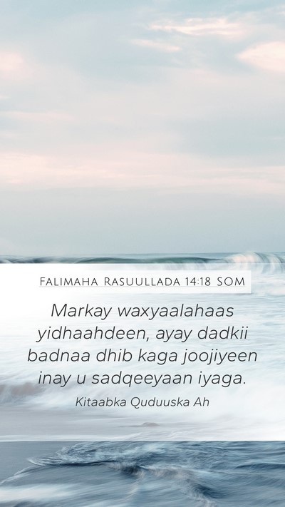 Falimaha Rasuullada 14:18 SOM Mobile Phone Wallpaper - Markay waxyaalahaas yidhaahdeen, ayay dadkii - Mobile Bible Verse Wallpaper
