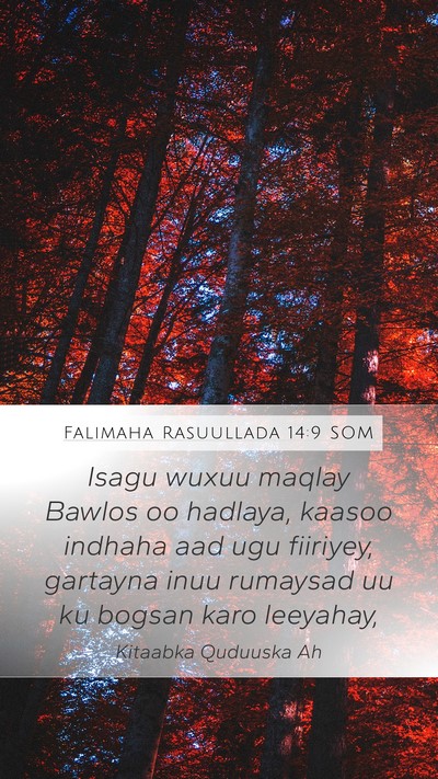 Falimaha Rasuullada 14:9 SOM Bible Verse Image