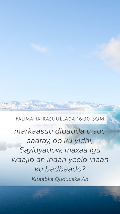 Falimaha Rasuullada 16:30 SOM Bible Verse Image