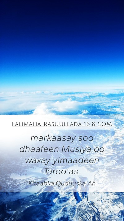 Falimaha Rasuullada 16:8 SOM Bible Verse Image