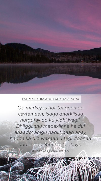 Falimaha Rasuullada 18:6 SOM Bible Verse Image
