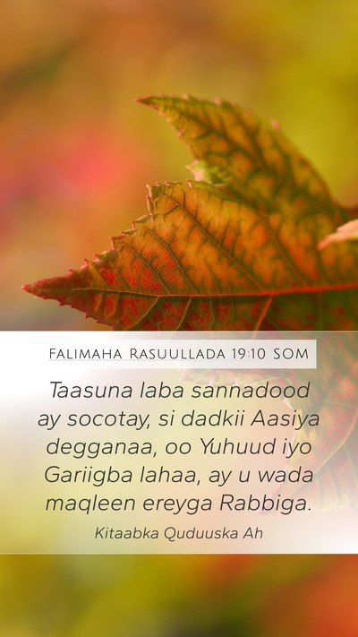 Falimaha Rasuullada 19:10 SOM Bible Verse Image