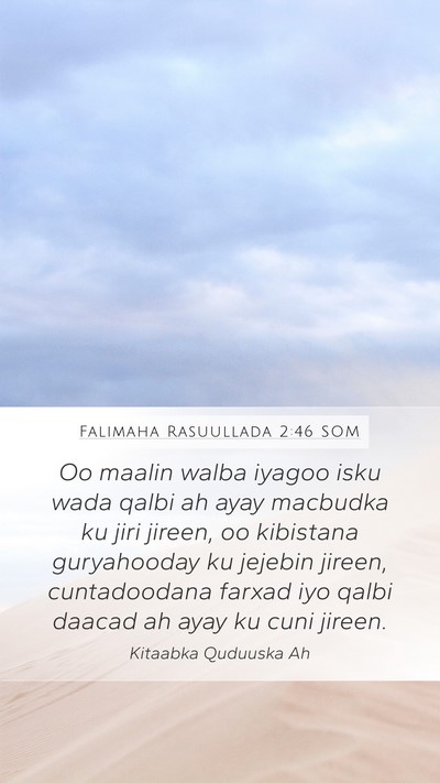 Falimaha Rasuullada 2:46 SOM Bible Verse Image