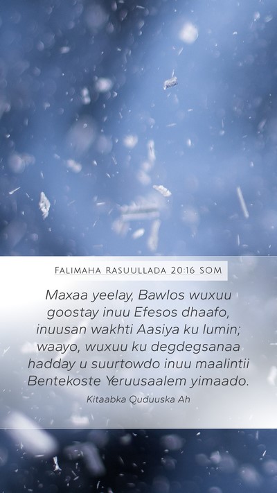 Falimaha Rasuullada 20:16 SOM Bible Verse Image