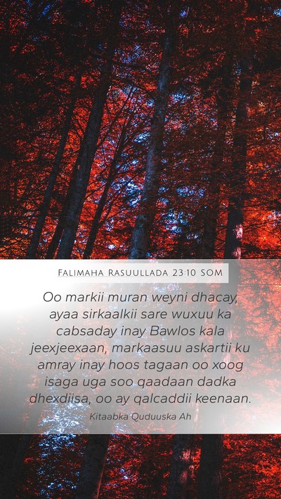 Falimaha Rasuullada 23:10 SOM Bible Verse Image
