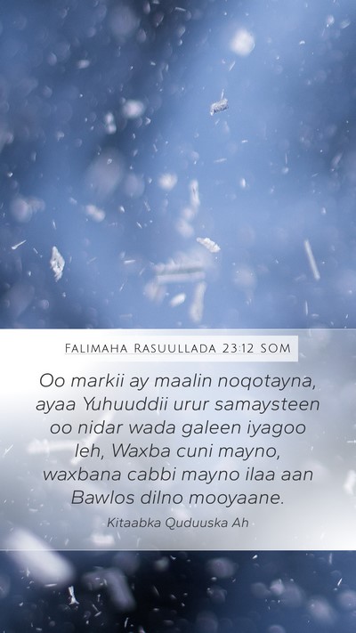 Falimaha Rasuullada 23:12 SOM Bible Verse Image