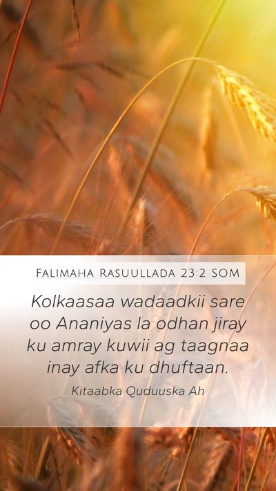 Falimaha Rasuullada 23:2 SOM Bible Verse Image