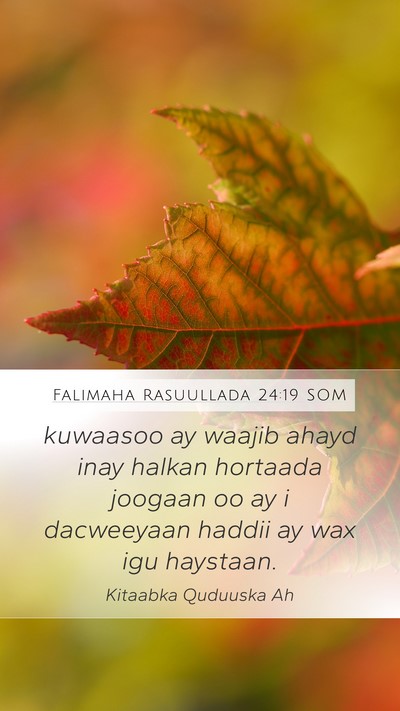 Falimaha Rasuullada 24:19 SOM Bible Verse Image