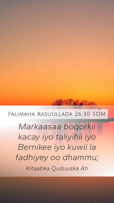 Falimaha Rasuullada 26:30 SOM Bible Verse Image